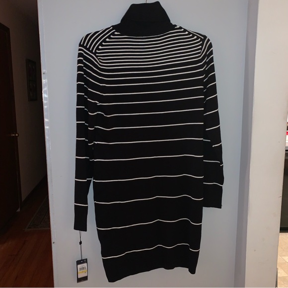 NWT - Tommy Hilfiger Long Sleeve Turtleneck Stripe Sweater Dress - Picture 2 of 8